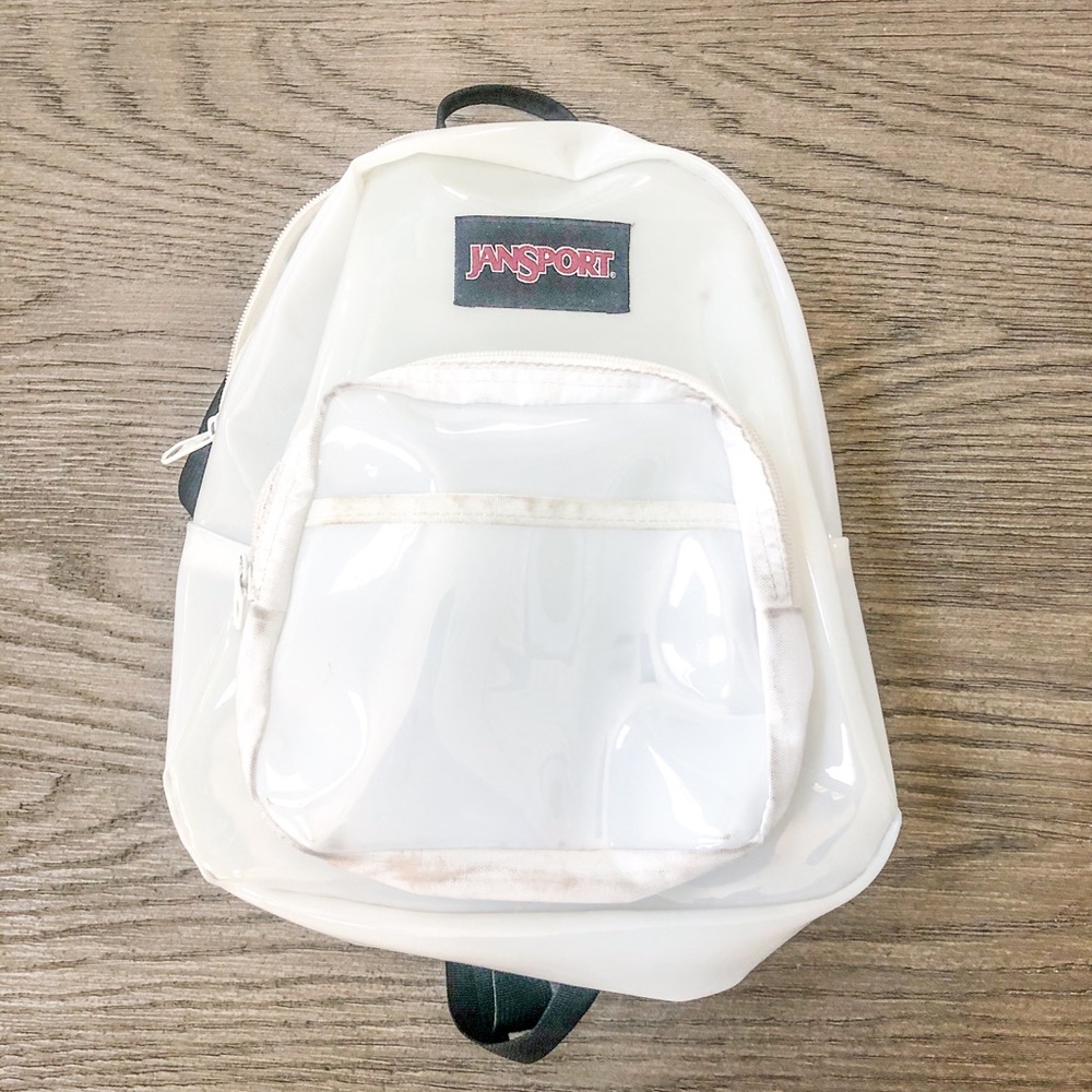 Jansport Clear White Vinyl Mini Backpack
